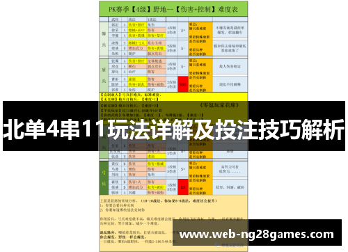 北单4串11玩法详解及投注技巧解析